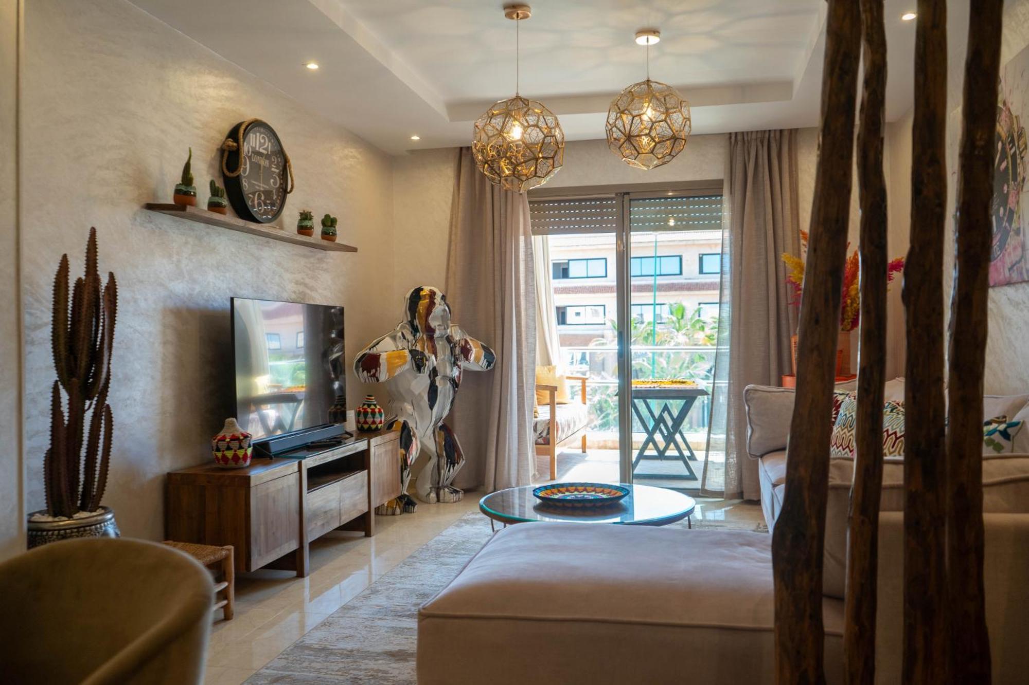 Magnifique Appartement Moderne De 2 Chambres Avec Piscine A 10 Min Du Centre De Marrakech Marrakesch Exterior foto